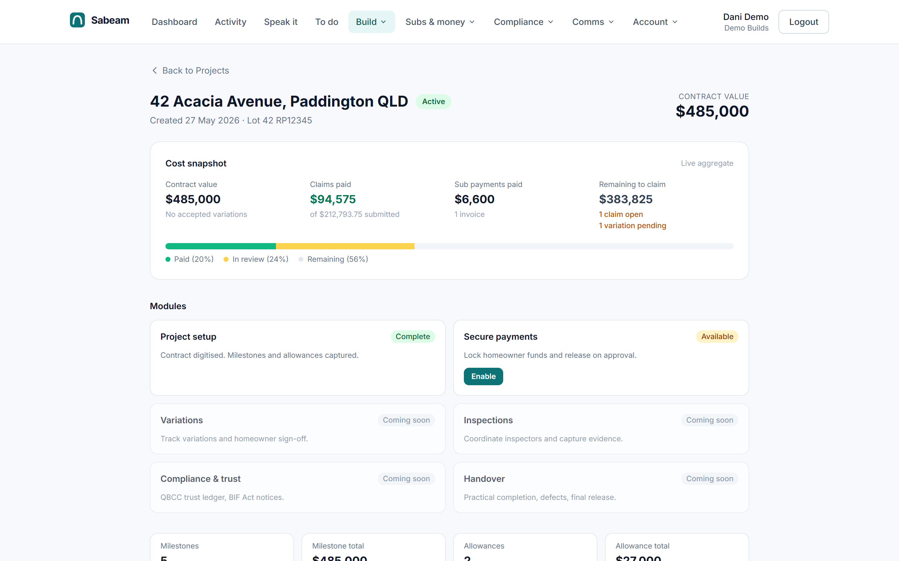 Secure payments — Sabeam UI